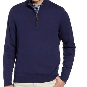 HALF ZIP COTTON & CASHMERE PULLOVER